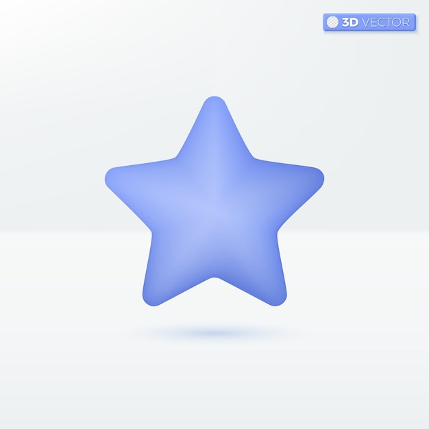 Icono de estrellas azules símbolos logros y decoración Concepto de retroalimentación de calificación del cliente Diseño de ilustración aislada de vector 3D Pastel de dibujos animados Estilo mínimo Puede usarse para diseño ux ui anuncio impreso