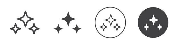 Icono de estrellas brillantes Logotipo vectorial de contorno sencillo