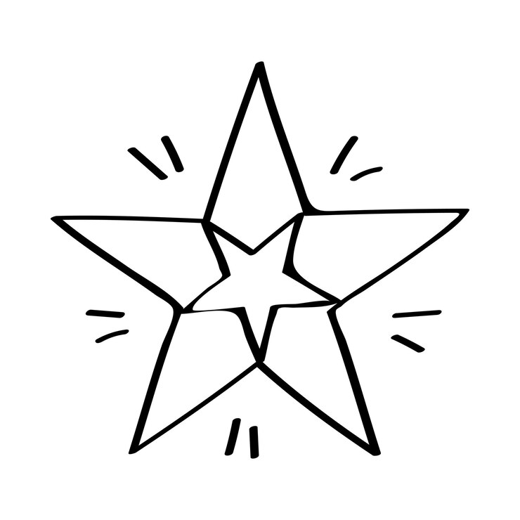 Icono de estribillo Ilustración vectorial de una estrella abstracta para crear bocetos Aislado en blanco