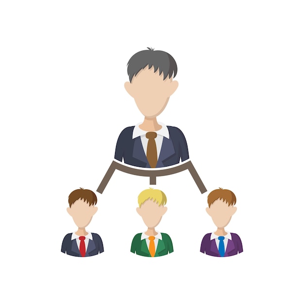 Icono de estructura de empresa en estilo de dibujos animados sobre un fondo blanco