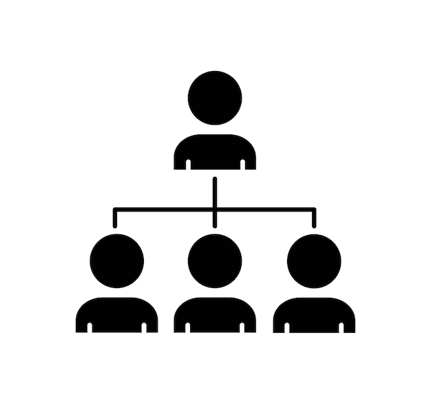 Icono de estructura empresarial negro