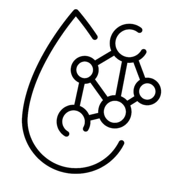 Icono de estructura de gota de agua Icono de vector de estructura de gota de agua de esquema para diseño web aislado sobre fondo blanco