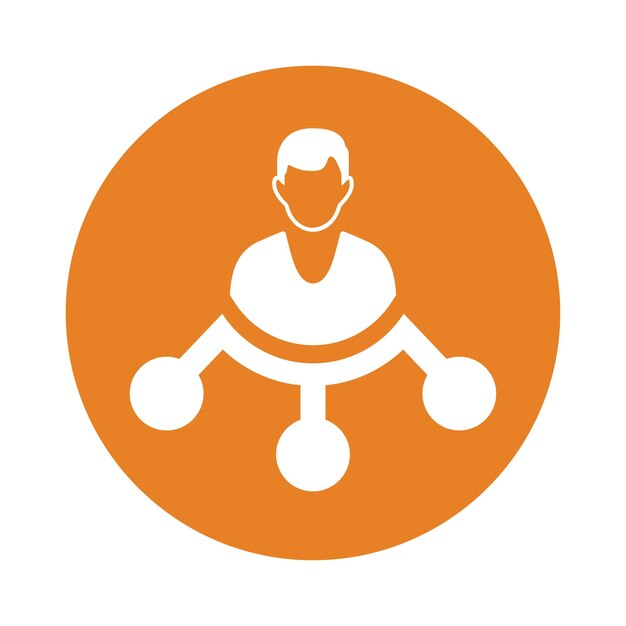 El icono de la estructura de negocio de gestión es el vector de color naranja EPS