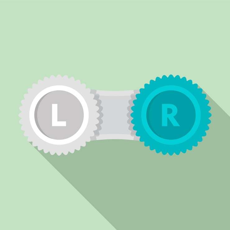 Vector icono de estuche de lentes de contacto ilustración plana del icono de vector de estuche de lentes de contacto para diseño web