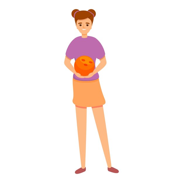 Icono de un estudiante jugando al boliche Icono vectorial de un estudiante tocando el boliche para el diseño web aislado sobre un fondo blanco