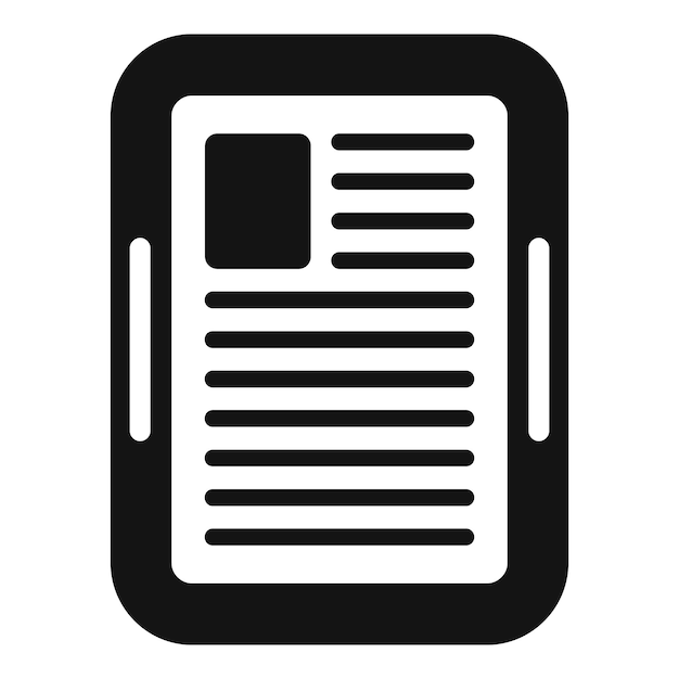 Icono de estudio de información de libro electrónico vector simple Lectura de libro en línea