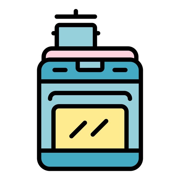 Icono de estufa de cocina Esquema Icono de vector de estufa de cocina para diseño web aislado en color plano de fondo blanco