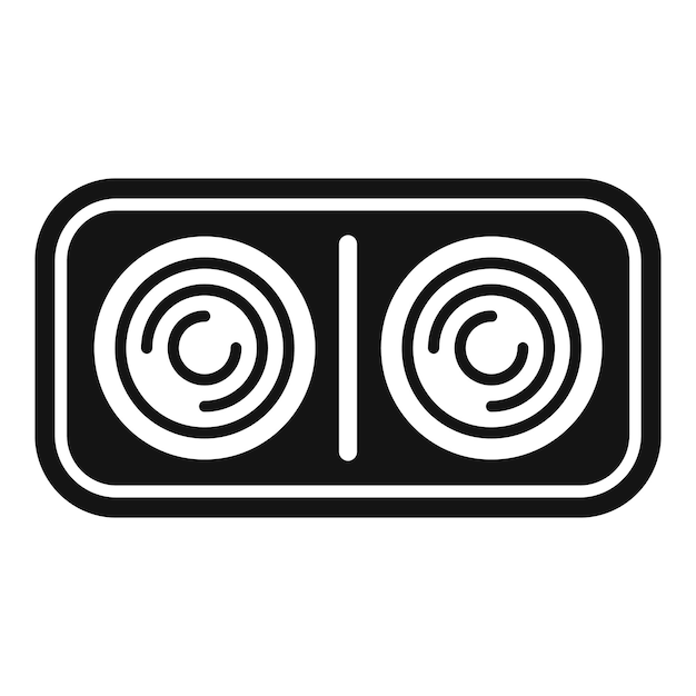 El icono de la estufa eléctrica doble de estilo simple