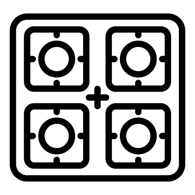 Icono de estufa de gas eléctrico Esquema de icono de vector de estufa de gas eléctrica para diseño web aislado sobre fondo blanco