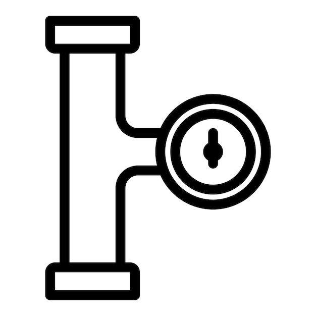 Icono de etapa de tubería de manómetro Icono de vector de etapa de tubería de manómetro de contorno para diseño web aislado sobre fondo blanco