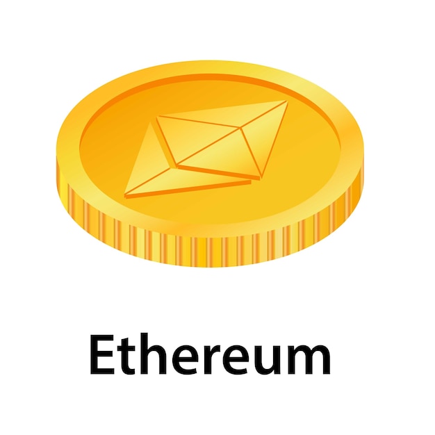 Icono de Ethereum Ilustración isométrica del icono de vector de Ethereum para web