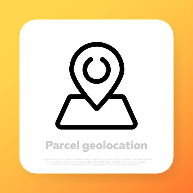 Vector icono de etiqueta geográfica. icono de ubicación geográfica. dirección del mapa. icono de línea vectorial para negocios y publicidad
