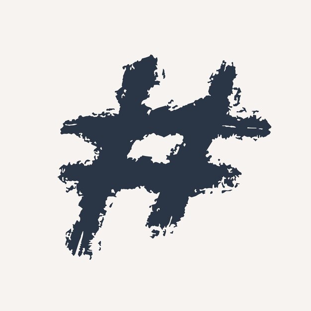 Icono de etiqueta pintada de tinta hashtag