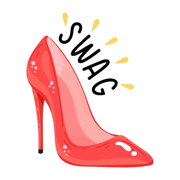 Icono de etiqueta plana de zapato de tacón, diseño editable