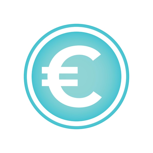 Icono de euro de forma redonda