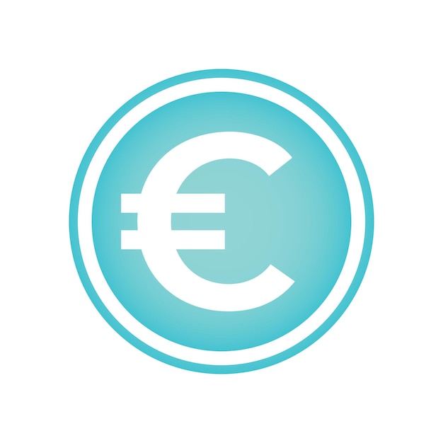Icono de euro de forma redonda