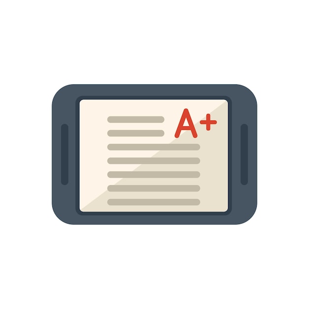 Icono de examen final vector plano Libro de estudio Papel académico aislado