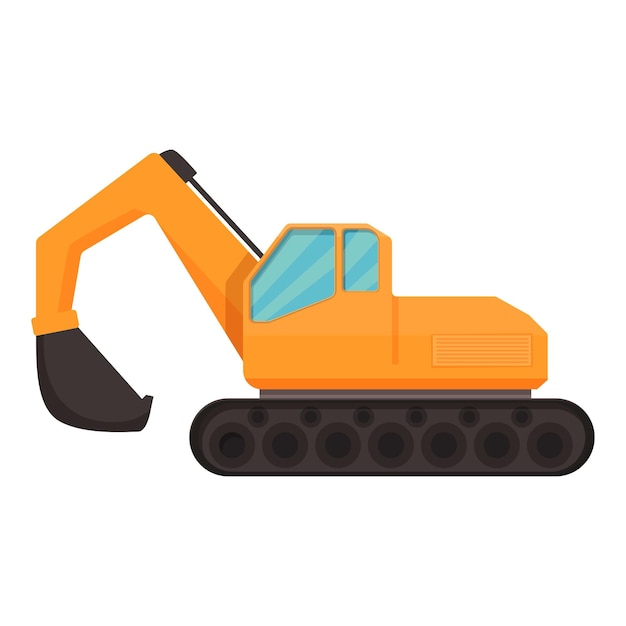 Icono de excavadora de energía de carbón vector de dibujos animados carrito de la naturaleza