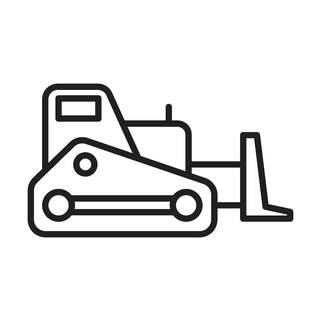Icono de excavadora Logotipo vectorial de arte de línea negra