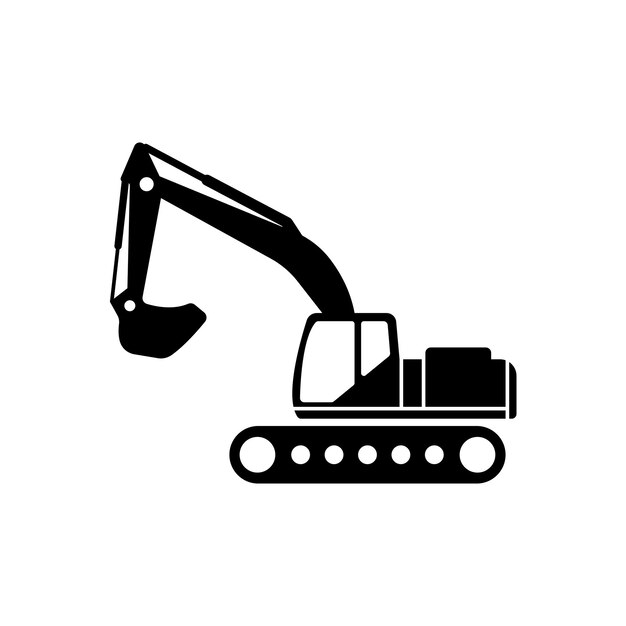 Icono de excavadora Vector plano de moda Icono de Excavadora en fondo blanco de Ilustración vectorial de colección de construcción se puede usar para web y móvil