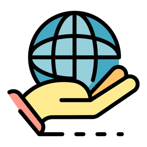 Icono de excelencia global Contorno de la excelencia global Icono vectorial de color plano aislado