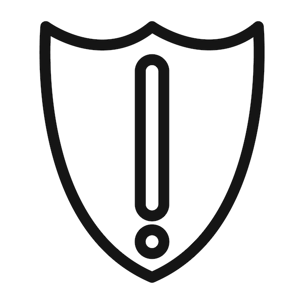 El icono de exclamación del escudo de alerta es perfecto para las advertencias de seguridad