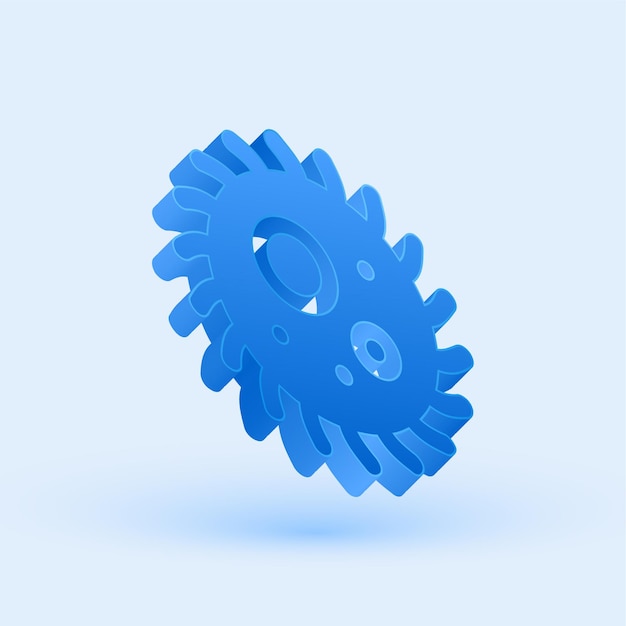 Icono exclusivo de virus azul en 3D con un fondo elegante y fresco