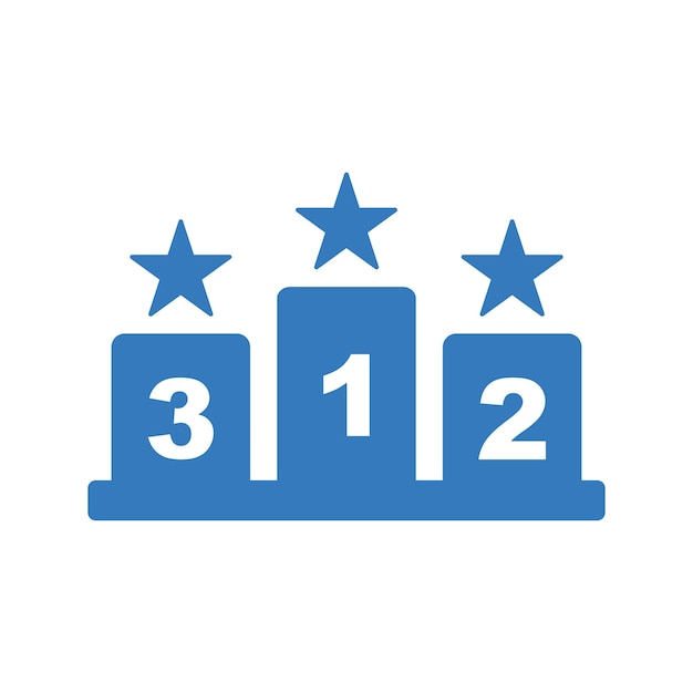 Icono de éxito del ganador de la clasificación Diseño de color azul