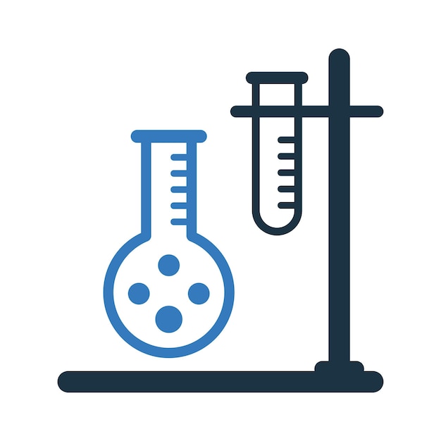 Icono de experimento científico de laboratorio Diseño vectorial editable simple aislado en un fondo blanco