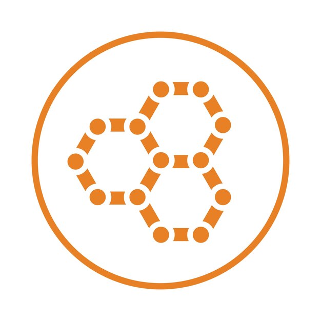 Icono de experimento científico de química Vector de color naranja