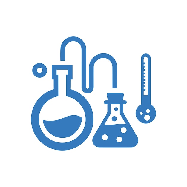 icono de experimento de laboratorio Diseño vectorial azul
