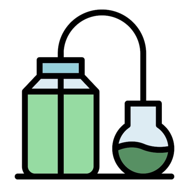 Icono de experimento de laboratorio vector de contorno Investigación científica Prueba médica color plano