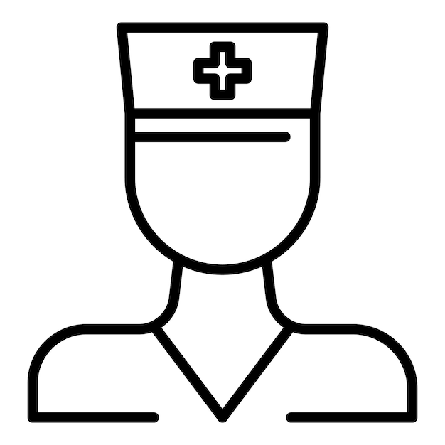 Icono de experto médico Esquema de icono de vector de experto médico para diseño web aislado sobre fondo blanco