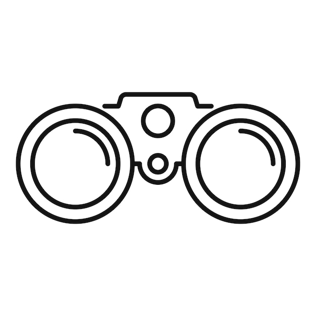 Icono de exploración de binoculares Icono de vector de exploración de binoculares de contorno para diseño web aislado sobre fondo blanco