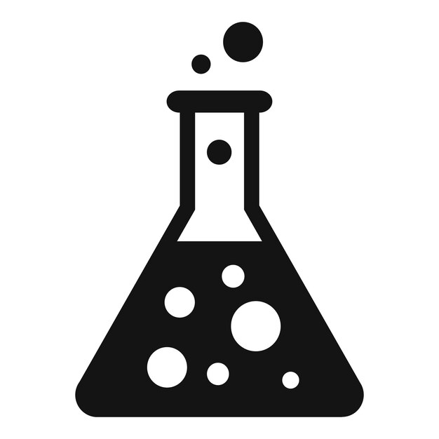 Icono de exploración de matraz químico Ilustración simple del icono de vector de exploración de matraz químico para diseño web aislado sobre fondo blanco