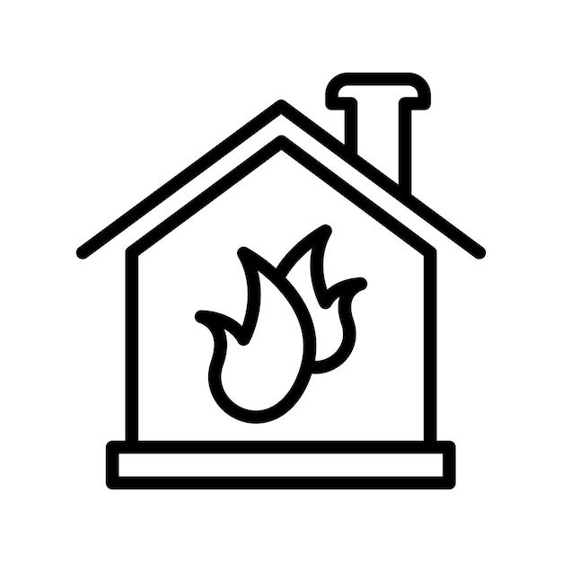 Icono de explosión de fuego en el hogar