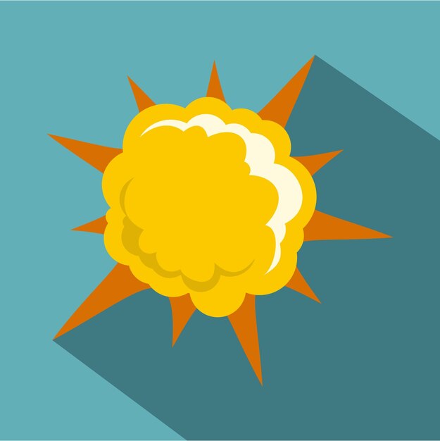 Icono de explosión potente Ilustración plana de un poderoso icono vectorial de explosiión para la web