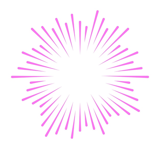 Icono de explosión. Sunburst en estilo retro. Rayos de luz vintage