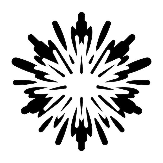 icono de explosión vectorial negro sobre fondo blanco