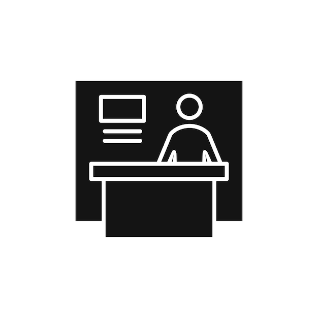 Icono del expositor aislado sobre un fondo blanco