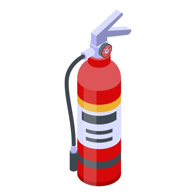 Icono de extintor de incendios de protección Isométrico de icono de vector de extintor de incendios de protección para diseño web aislado sobre fondo blanco