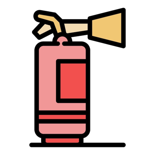 Icono del extintor de llamas Contorno del icono vectorial del extinguidor de llamas Color plano aislado