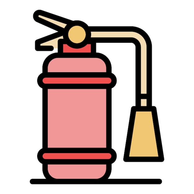 El icono del extintor de peligro es el icono del vector del extintor del peligro, el color es el plano aislado.