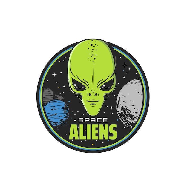 Icono de extraterrestres con cara verde humanoide
