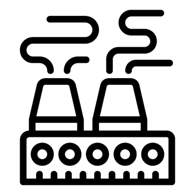 Icono de fábrica ecológica vector de contorno Basura química Reducción de reciclaje