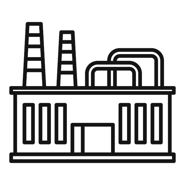 Icono de fábrica de producción textil Contorno Icono de vector de fábrica de producción textil para diseño web aislado sobre fondo blanco