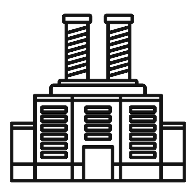 Icono de fábrica de reciclaje de contaminación Icono de vector de fábrica de reciclaje de contaminación para diseño web aislado sobre fondo blanco