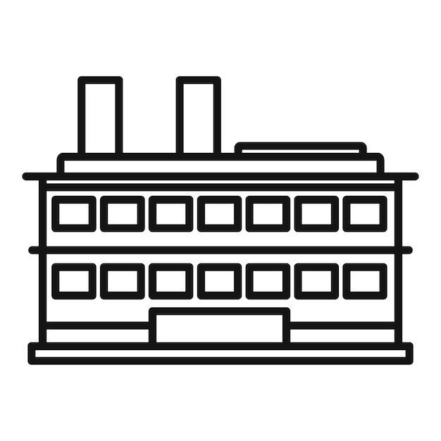 Icono de fábrica de reciclaje de la industria Icono de vector de fábrica de reciclaje de la industria de esquema para diseño web aislado sobre fondo blanco