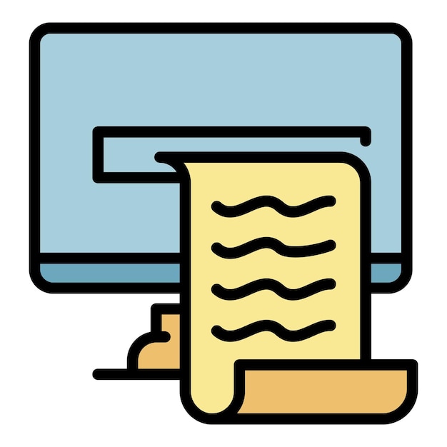 Icono de factura de dinero web Contorno de icono de vector de factura de dinero web color plano aislado