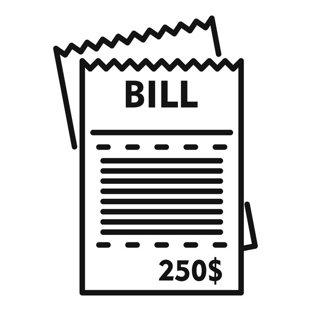 Icono de factura de servicios públicos de la casa Icono de vector de factura de servicios públicos de la casa de esquema para diseño web aislado sobre fondo blanco